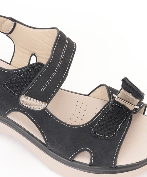 Lace Ladies(レースレディース)の「ダブルベルト ステッチ バックストラップ 厚底 スポーツ サンダル(サンダル・レディース・ネイビー/ベージュ/ブラック・24.5cm/25cm/23.5cm/24cm/23cm)」の13枚目の写真