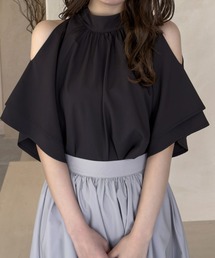 CLEAR BASIC | オープンショルダーフレアスリーブブラウス[着回し力抜群 大人 フェミニン オフィスカジュアル]≪SS新作≫(シャツ/ブラウス)