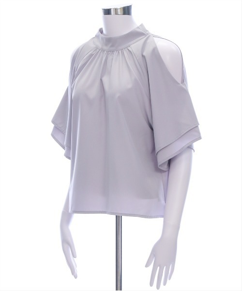 CLEAR BASIC（クリアベーシック）の「オープンショルダーフレアスリーブブラウス[着回し力抜群 大人 フェミニン]≪SS新作≫（シャツ/ブラウス・レディース・グレー/アイボリー/ブルーグレー/ブラック/ボルドー・F）」の16枚目の写真