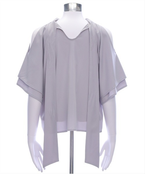 CLEAR BASIC（クリアベーシック）の「オープンショルダーフレアスリーブブラウス[着回し力抜群 大人 フェミニン]≪SS新作≫（シャツ/ブラウス・レディース・グレー/アイボリー/ブルーグレー/ブラック/ボルドー・F）」の12枚目の写真