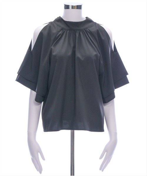 CLEAR BASIC（クリアベーシック）の「オープンショルダーフレアスリーブブラウス[着回し力抜群 大人 フェミニン]≪SS新作≫（シャツ/ブラウス・レディース・グレー/アイボリー/ブルーグレー/ブラック/ボルドー・F）」の13枚目の写真