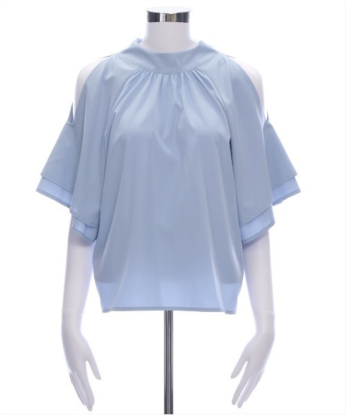 CLEAR BASIC（クリアベーシック）の「オープンショルダーフレアスリーブブラウス[着回し力抜群 大人 フェミニン]≪SS新作≫（シャツ/ブラウス・レディース・グレー/アイボリー/ブルーグレー/ブラック/ボルドー・F）」の6枚目の写真