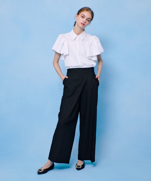 セール】【LOULOU WILLOUGHBY】アシメタックワイドパンツ