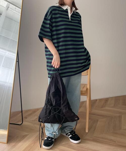 セール】WEGO/【25年春夏新作】ボーダーラガーシャツ（Tシャツ