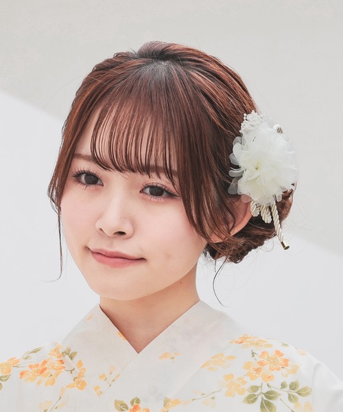 Honeys(ハニーズ)の「浴衣髪飾り(リボンセット)(和装小物・レディース・アイボリー/サックスブルー系・FREE)」の9枚目の写真