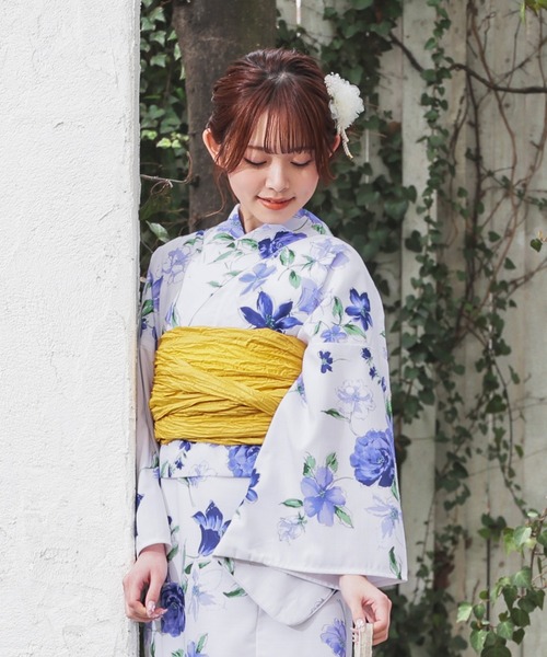 Honeys(ハニーズ)の「浴衣髪飾り(リボンセット)(和装小物・レディース・アイボリー/サックスブルー系・FREE)」の7枚目の写真