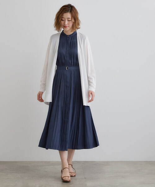 grove(グローブ)の「【接触冷感/UVカットetc】夏に嬉しい機能付き!ベーシックロングカーディガン(カーディガン/ボレロ・レディース・ナチュラル/ブラック/ダークブラウン/ライトグレー/オフホワイト・01/02/03/04/05)」の8枚目の写真