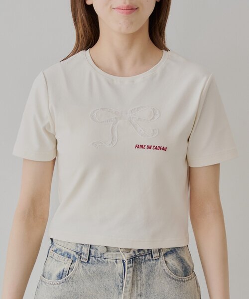 Chico(チコ)の「レースリボン刺繍チビT(Tシャツ/カットソー・レディース・ブラック/ブルー/ホワイト/ピンク・FREE)」の19枚目の写真