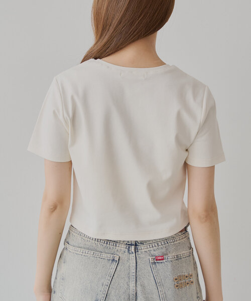 Chico(チコ)の「レースリボン刺繍チビT(Tシャツ/カットソー・レディース・ブラック/ブルー/ホワイト/ピンク・FREE)」の21枚目の写真