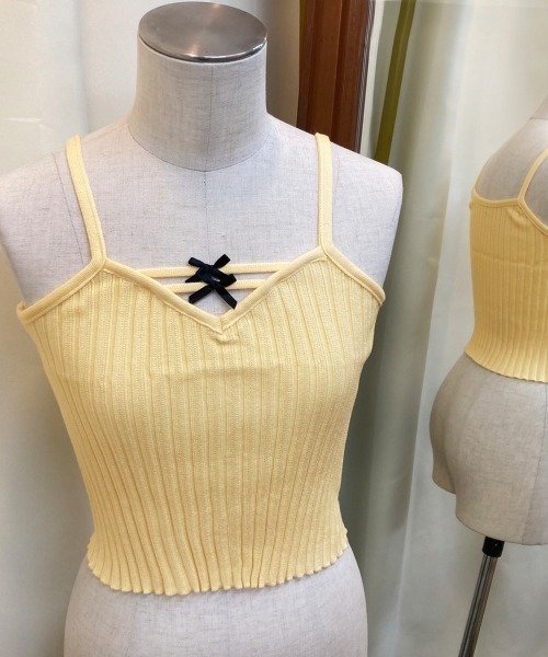 PRIVATE  BEACH（プライベートビーチ）の「リボン付きキャミソールトップス（タンクトップ・レディース・イエロー/ホワイト/ブラック・FREE）」の17枚目の写真