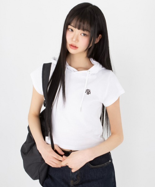 tシャツ A'GEM/9 × .kom 「muah muah/ムーアムーア」HOOD CAP SLEEVE T-SHIRT/フードスリーブレス TEE A'GEM/9 × .kom 『muah muah/ムーアムーア』HOOD CAP SLEEVE T