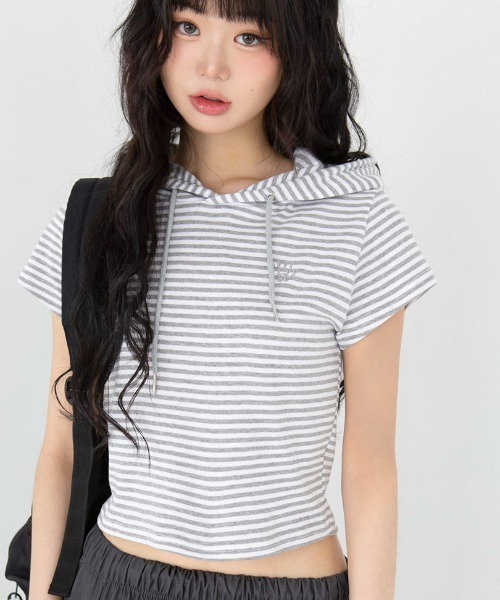 tシャツ A'GEM/9 × .kom 「muah muah/ムーアムーア」HOOD CAP SLEEVE T-SHIRT/フードスリーブレス TEE A'GEM/9 × .kom 『muah muah/ムーアムーア』HOOD CAP SLEEVE T