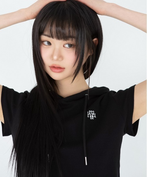 tシャツ A'GEM/9 × .kom 「muah muah/ムーアムーア」HOOD CAP SLEEVE T-SHIRT/フードスリーブレス TEE A'GEM/9 × .kom 『muah muah/ムーアムーア』HOOD CAP SLEEVE T