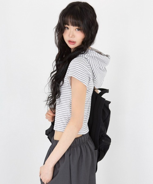 A'GEM/9 × .kom 『muah muah/ムーアムーア』HOOD CAP SLEEVE T
