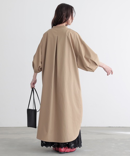 n'OrLABEL(ノアールレーベル)の「『キーネックタックドルマンシャツワンピース』(シャツワンピース・レディース・オフホワイト/ライトブルー/ベージュ/ブラック・FREE)」の20枚目の写真