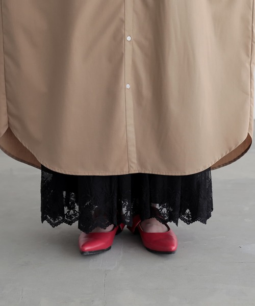 n'OrLABEL(ノアールレーベル)の「『キーネックタックドルマンシャツワンピース』(シャツワンピース・レディース・オフホワイト/ライトブルー/ベージュ/ブラック・FREE)」の15枚目の写真