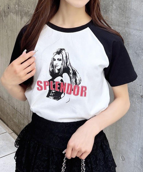 INGNI（イング）の「ガールロゴTシャツ（Tシャツ/カットソー・レディース・ブラック/オフホワイト/ホワイト×ブラック・M）」の2枚目の写真