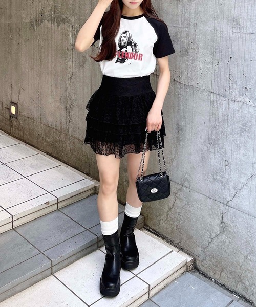 INGNI（イング）の「ガールロゴTシャツ（Tシャツ/カットソー・レディース・ブラック/オフホワイト/ホワイト×ブラック・M）」の9枚目の写真