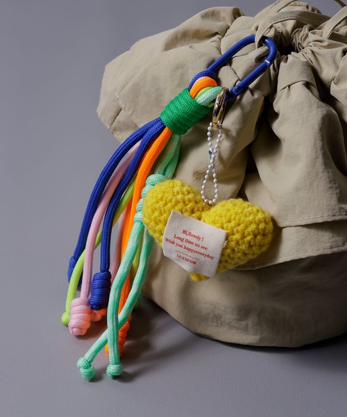 セール】カラフルパラコード ハートチャーム キーリング バッグ