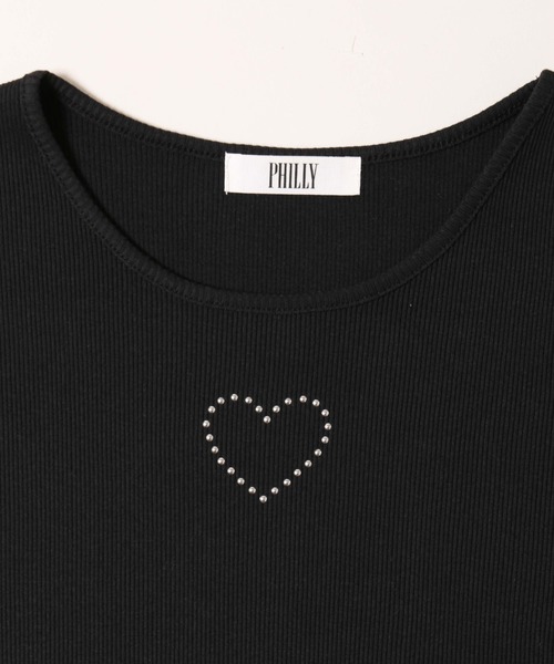 WEGO(ウィゴー)の「【PHIILY】スタッズリブメロウトップス(Tシャツ/カットソー・レディース・ホワイト系その他/ホワイト/ブラック/サックスブルー・FREE)」の5枚目の写真
