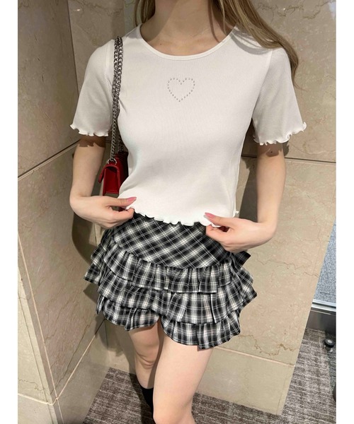 WEGO(ウィゴー)の「【PHIILY】スタッズリブメロウトップス(Tシャツ/カットソー・レディース・ホワイト系その他/ホワイト/ブラック/サックスブルー・FREE)」の12枚目の写真