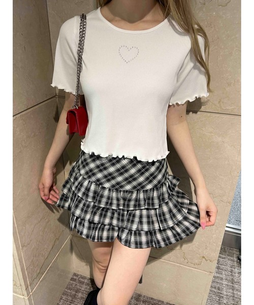 WEGO(ウィゴー)の「【PHIILY】スタッズリブメロウトップス(Tシャツ/カットソー・レディース・ホワイト系その他/ホワイト/ブラック/サックスブルー・FREE)」の10枚目の写真