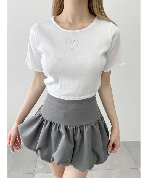 WEGO(ウィゴー)の「【PHIILY】スタッズリブメロウトップス(Tシャツ/カットソー・レディース・ホワイト系その他/ホワイト/ブラック/サックスブルー・FREE)」の13枚目の写真