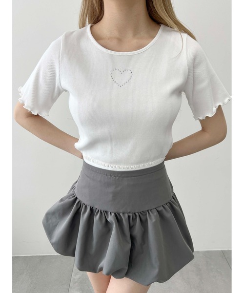 WEGO(ウィゴー)の「【PHIILY】スタッズリブメロウトップス(Tシャツ/カットソー・レディース・ホワイト系その他/ホワイト/ブラック/サックスブルー・FREE)」の14枚目の写真