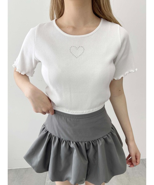 WEGO(ウィゴー)の「【PHIILY】スタッズリブメロウトップス(Tシャツ/カットソー・レディース・ホワイト系その他/ホワイト/ブラック/サックスブルー・FREE)」の15枚目の写真
