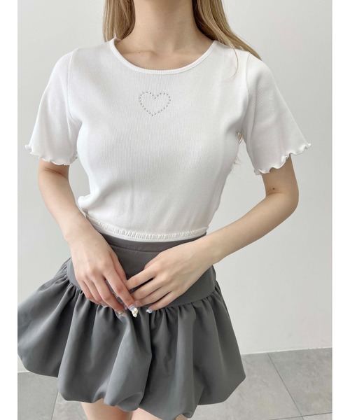 WEGO(ウィゴー)の「【PHIILY】スタッズリブメロウトップス(Tシャツ/カットソー・レディース・ホワイト系その他/ホワイト/ブラック/サックスブルー・FREE)」の16枚目の写真