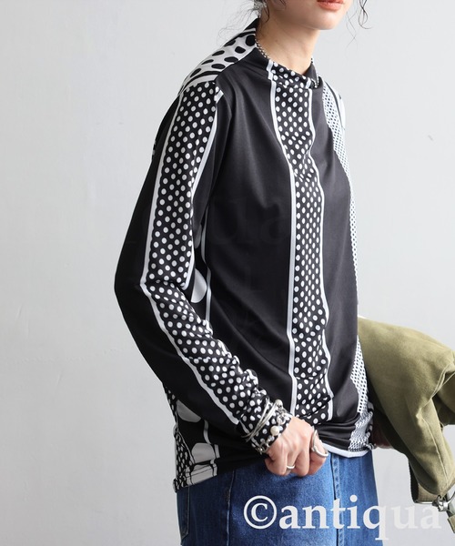 antiqua ドットトップス antiqua（アンティカ） tシャツ ドット柄トップス レディース