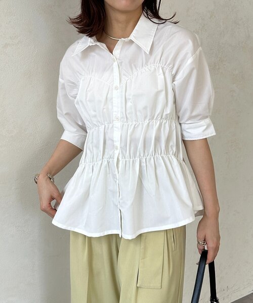 完売品 新品 fitmore シャーリングビスチェTシャツ シャーリングビスチェTシャツ【宅配便】 | Fit more