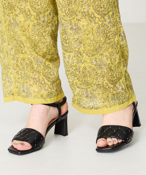 ORiental TRaffic（オリエンタルトラフィック）の「キルティング×スタッズヒールサンダル/51229（サンダル・レディース・ブラック/ピンク/ホワイト・S/M/L/LL）」の15枚目の写真