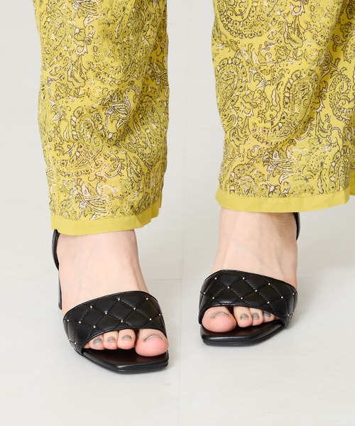 ORiental TRaffic（オリエンタルトラフィック）の「キルティング×スタッズヒールサンダル/51229（サンダル・レディース・ブラック/ピンク/ホワイト・S/M/L/LL）」の16枚目の写真