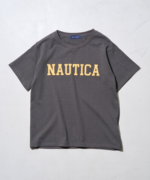 FREAK'S STORE(フリークスストア)の「NAUTICA/ノーティカ アップリケロゴTシャツ(Tシャツ/カットソー・レディース・カモフラージュ/ライトグレー/チャコールグレー/ピンク・フリ-)」の2枚目の写真