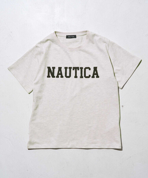 FREAK'S STORE(フリークスストア)の「NAUTICA/ノーティカ アップリケロゴTシャツ(Tシャツ/カットソー・レディース・カモフラージュ/ライトグレー/チャコールグレー/ピンク・フリ-)」の3枚目の写真