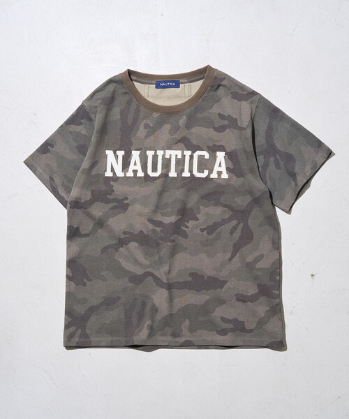 FREAK'S STORE(フリークスストア)の「NAUTICA/ノーティカ アップリケロゴTシャツ(Tシャツ/カットソー・レディース・カモフラージュ/ライトグレー/チャコールグレー/ピンク・フリ-)」の1枚目の写真