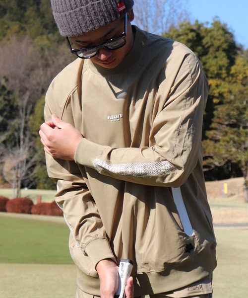 LUXE/R GOLF(ラグジュ ゴルフ)の「(RM)【LUXE/R GOLF】ストレッチ クロス メッシュ 切り替え プルオーバー シャツ(スウェット・メンズ・チャコールグレー/ブラック/ベージュ・L/XL/M)」の3枚目の写真