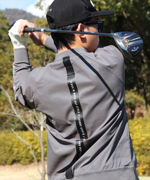 LUXE/R GOLF(ラグジュ ゴルフ)の「(RM)【LUXE/R GOLF】ストレッチ クロス メッシュ 切り替え プルオーバー シャツ(スウェット・メンズ・チャコールグレー/ブラック/ベージュ・L/XL/M)」の2枚目の写真