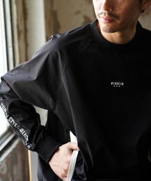 (RM)【LUXE/R GOLF】ストレッチ クロス メッシュ 切り替え プルオーバー シャツ