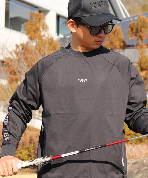 LUXE/R GOLF(ラグジュ ゴルフ)の「(RM)【LUXE/R GOLF】ストレッチ クロス メッシュ 切り替え プルオーバー シャツ(スウェット・メンズ・チャコールグレー/ブラック/ベージュ・L/XL/M)」の6枚目の写真
