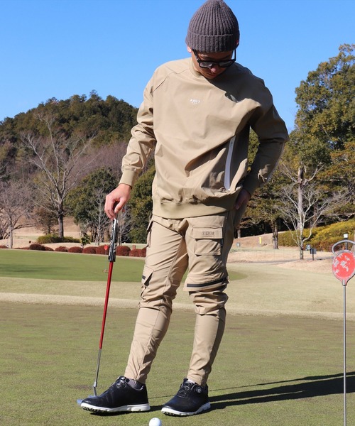 LUXE/R GOLF(ラグジュ ゴルフ)の「(RM)【LUXE/R GOLF】ストレッチ クロス メッシュ 切り替え プルオーバー シャツ(スウェット・メンズ・チャコールグレー/ブラック/ベージュ・L/XL/M)」の4枚目の写真