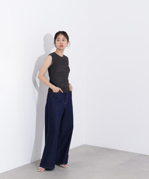 N.（N. Natural Beauty Basic）（エヌエヌナチュラルビューティーベーシック）の「フロントツイストリブニット（ニット/セーター・レディース・チャコールグレー/ライトイエロー/ベージュ・MEDIUM）」の7枚目の写真