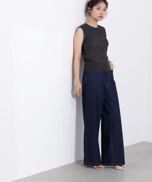 N.（N. Natural Beauty Basic）（エヌエヌナチュラルビューティーベーシック）の「フロントツイストリブニット（ニット/セーター・レディース・チャコールグレー/ライトイエロー/ベージュ・MEDIUM）」の8枚目の写真