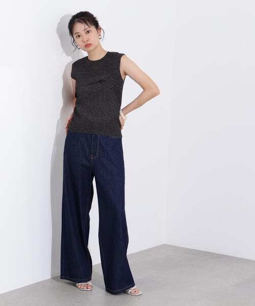 N.（N. Natural Beauty Basic）（エヌエヌナチュラルビューティーベーシック）の「フロントツイストリブニット（ニット/セーター・レディース・チャコールグレー/ライトイエロー/ベージュ・MEDIUM）」の9枚目の写真