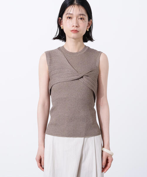 N.（N. Natural Beauty Basic）（エヌエヌナチュラルビューティーベーシック）の「フロントツイストリブニット（ニット/セーター・レディース・チャコールグレー/ライトイエロー/ベージュ・MEDIUM）」の17枚目の写真