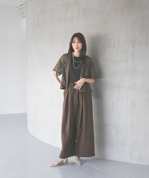 GLOBAL WORK(グローバルワーク)の「遮熱撥水/イージーパンツ/494088(その他パンツ・レディース・ブラック/ベージュ/ブラウン・MEDIUM/LARGE)」の4枚目の写真