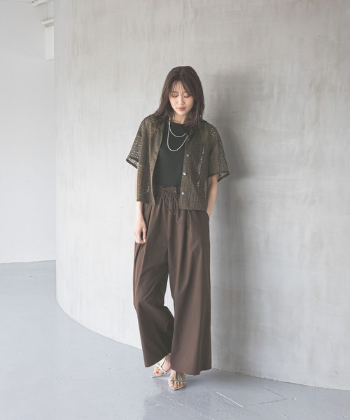 GLOBAL WORK(グローバルワーク)の「遮熱撥水/イージーパンツ/494088(その他パンツ・レディース・ブラック/ベージュ/ブラウン・MEDIUM/LARGE)」の7枚目の写真