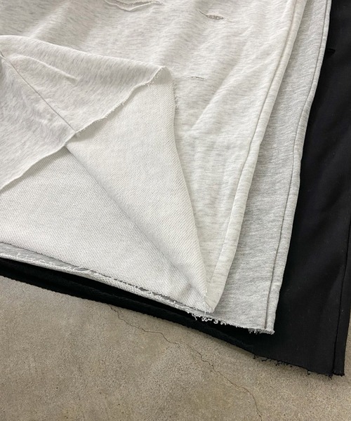 non-hedge(ノンヘッジ)の「スウェットダメージワイドパンツ(スウェットパンツ・レディース・ブラック/オートミール/グレー・FREE)」の6枚目の写真