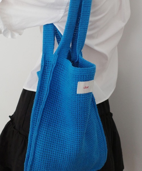 clor(クロル)の「CROCHET MARKET BAG(ショルダーバッグ・レディース・ホワイト/クリーム/ブルー・ONE SIZE)」の12枚目の写真